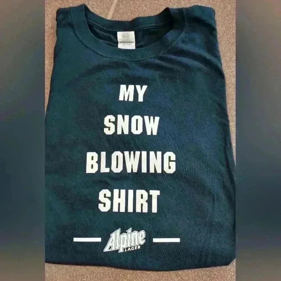 Alpine Beer "My Snow Blowing Shirt" Large  Black T-shirt - Picture 7 of 7